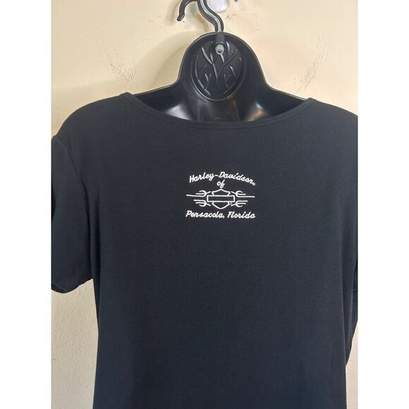 Harley Davidson Y2K Babydoll V-Neck Embroidered Top Size XL - Picture 3 of 11